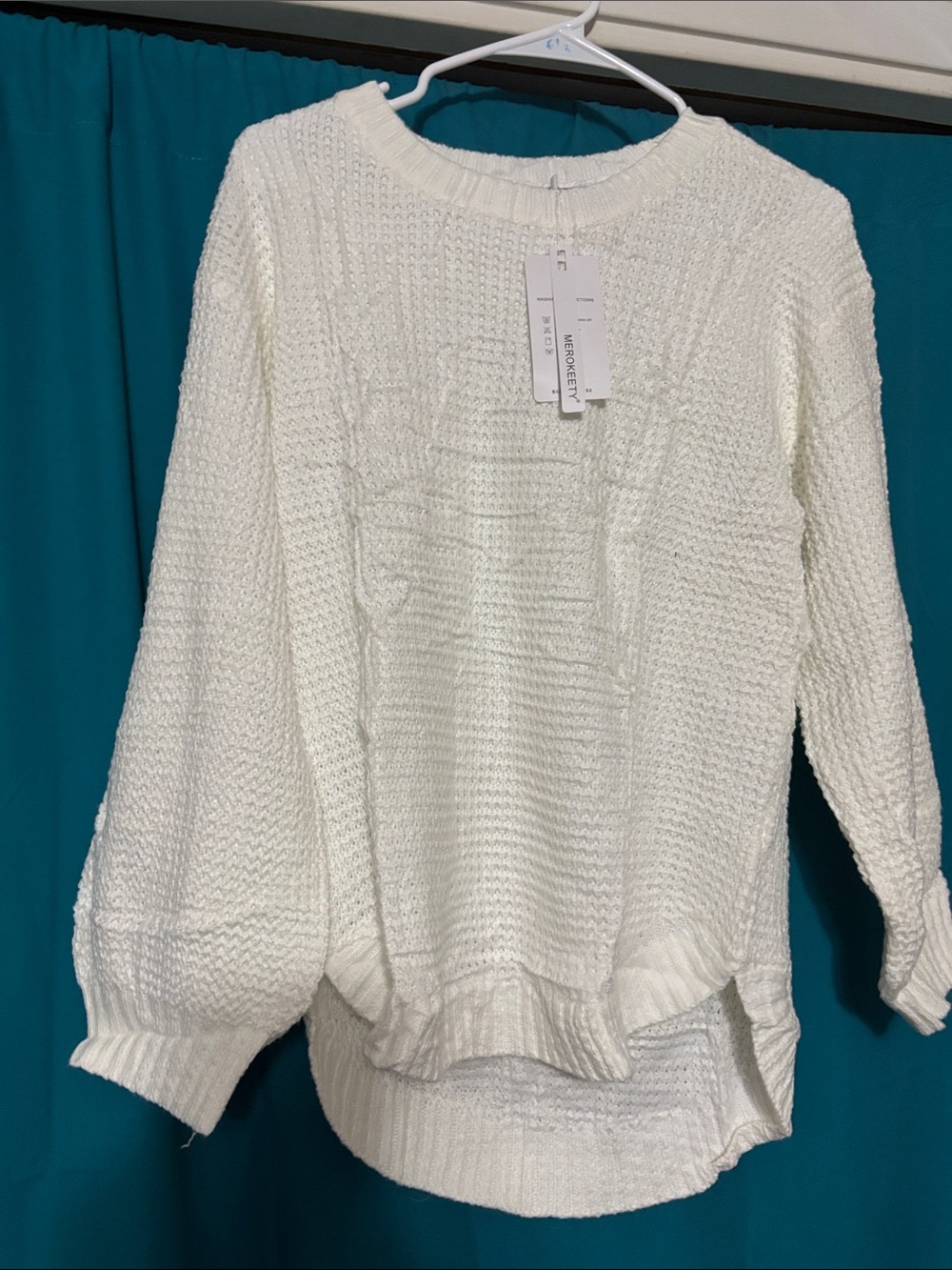 Textured Cream Crewneck Sweater - Lightweight Everyday Knit